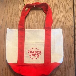 Trader Joe's Red and White Mini Tote Bag
